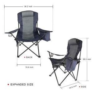 Outdoor Ultimate Fishing Chair Camping Folding Chair With Big Ice Bag And Single Cup Side cotton chair