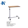 over bed movable hospital bedside table ky-e2 hospital patient food table with spring and wheels