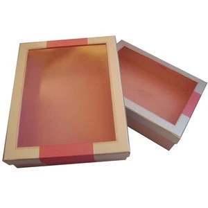 Package custom printed gift box with clear window on top