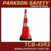 PARKSON SAFETY Taiwan Black Base Two 3M Reflective Tape Traffic Accident Road Control Cone TCB-45R2