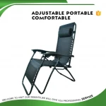 patio folding beach sun bed with big armrest and pillow in material