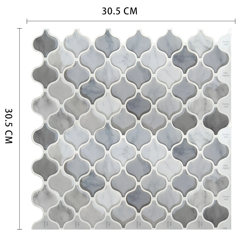 Peel gray Anti Mold Stick on Backsplash Kitchen Smart Arabesque Self Adhesive wall sticker tiles