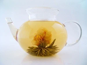 Peony floral blooming tea