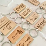 personalized wedding gift custom diy blank laser round square wood bottle opener key rings wooden keeychains for engraving logo