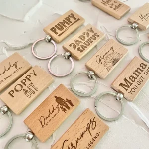 personalized wedding gift custom diy blank laser round square wood bottle opener key rings wooden keeychains for engraving logo