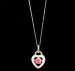 Pink Sapphire Heart Pendant 14k White Gold Chain Necklace Women's Jewelry Accessories Santa Barbara California United States USA