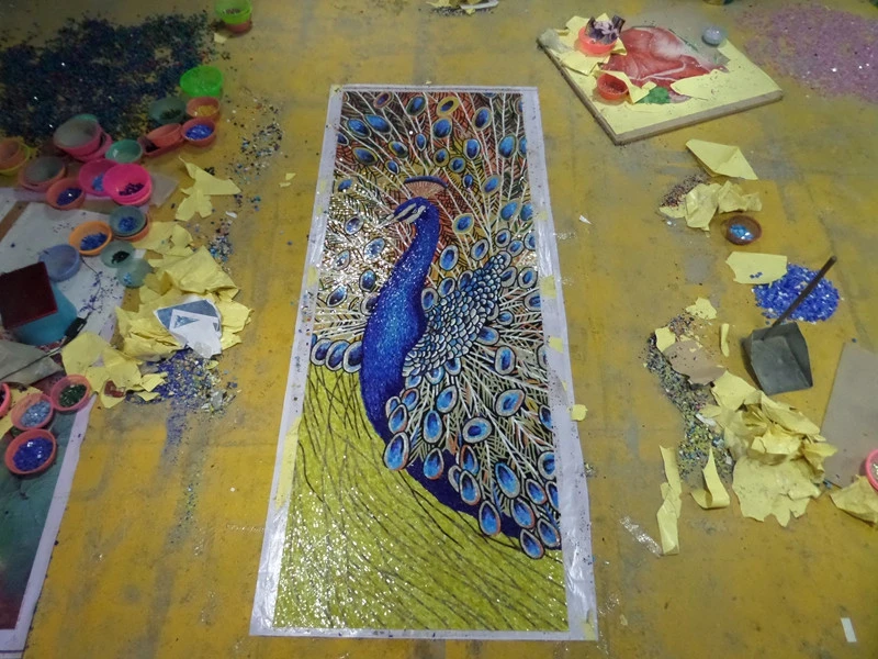 PJ166 mosaic tile pictures pattern,mural mosaic, peacock mosaic tiles