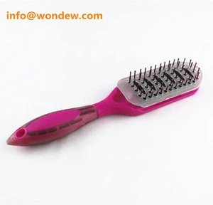 Plastic self-cleaning hair brush with removable cover