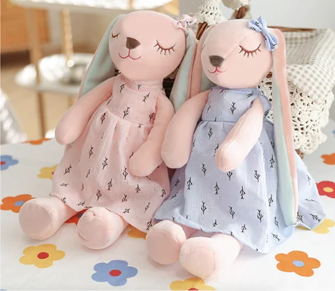 Plush Animal Toys Baby Doll High Quality Long Ears Rabbit Doll Soft Plush Toys for Children Bunny Sleeping Mate Stuffed