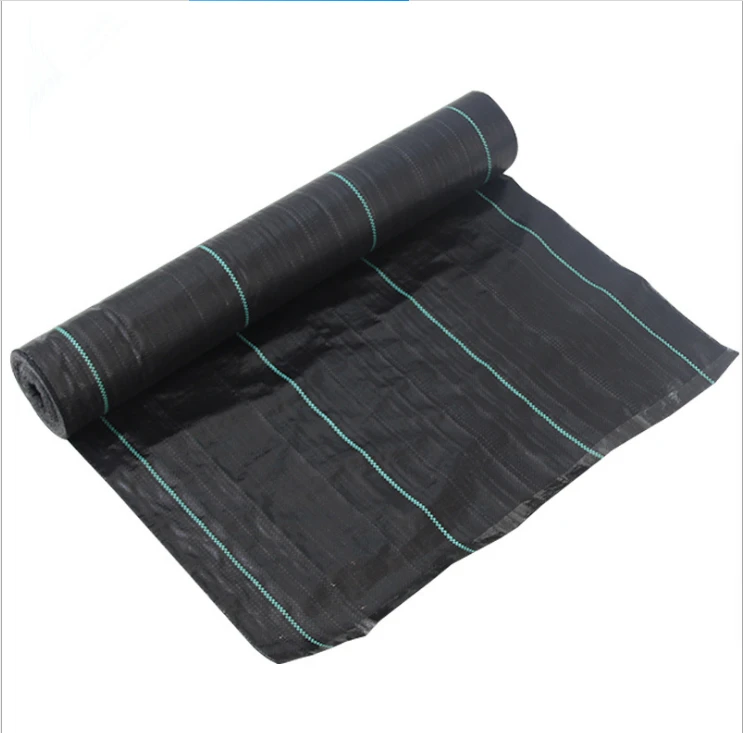 Polypropylene Woven Weed Barrier Cloth, Black Garden Ground Covering Woven   Fabric, Agricultural Plant Anti Root Weed Mat With