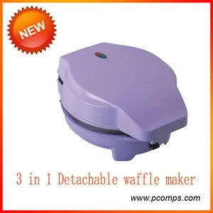 Portable 3 In 1 Breakfast Waffle Maker With Detachable Plates