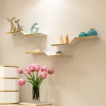 Post modern simple creative living room bedroom wall shelf stainless steel decoration storage wall rack  wall shelf