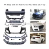 PP Material Wide Body Kits Front Rear lip Spoiler for Audi A3 Sline S3 to RS3 Style 2014-2016 car bumper protector