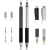 Precision Touch Screen 3 In 1 Capacitive Disc Stylus Gel Pen Combo 2 Pcs With 4 Replaceable Disc Tips And 2 Fiber Tips