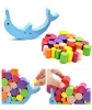 Preschool Children Educational Animal wooden dolphin balance toys for kid