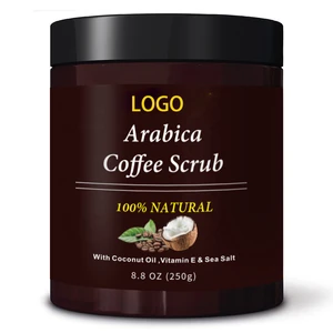 Private Label Coffee Bean Scrub 100% Natural Coffee Scrub Exfoliator For Body Face Spa