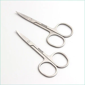 Private Label  Stainless Steel Eyebrow Curved Cutting Scissors Beauty Makeup Curved  Scissors