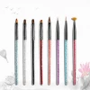 Professional 8 types acrylic  nail art polish pen  painting drawing UV gel brush