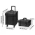 Import Professional Train Case 2 in 1 Makeup Organizer Large Rolling Cosmetic Case With Makeup Brush Bag Black Wheel Trolley from China