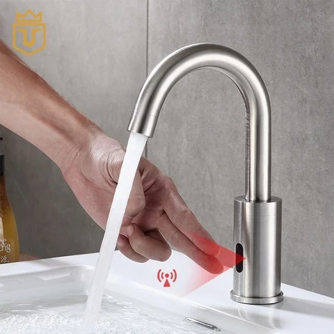 Public Bathroom Cold Water Infrared Stainless Steel Sensor Faucet Automatic