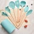 Import Purple Cooking Kitchenware Tool Silicone Utensils Set with Wooden Multifunction Handle Non-Stick Spatula Ladle Egg Beaters Shove from China