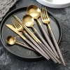 PVD Titanium plated gold spoons, gold flatware, gold cutlery
