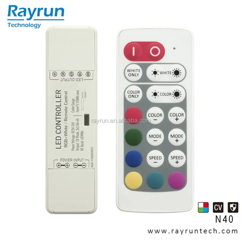 Rayrun DC5-24V RF remote RGBW LED Controller  Nano Series N40 CE Rohs FCC