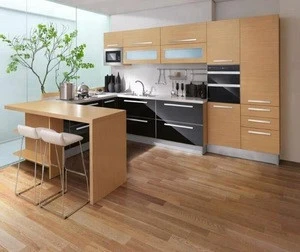 Ready to assemble wood veneer kitchen cabinets with cheap price