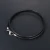 Import Ready to Ship Simple Black Rope Braided Leather Necklace Chain with Steel Clasp from China