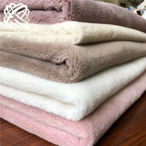 Ready To Ship100% Polyester Sherpa Fleece Backed Suede Polyester Fabric Artificial Shearling Furs Soft Faux Fur