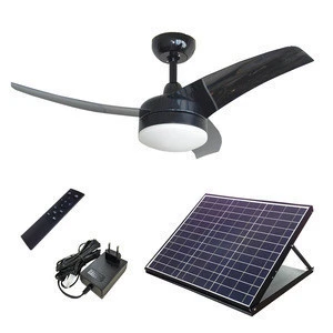Remote Control AC DC Double Use Ceiling Vent Sunny Solar Powered 24V DC Cooling Fan with Light 42&#39;&#39; 3 Blades Solar Ceiling Fan