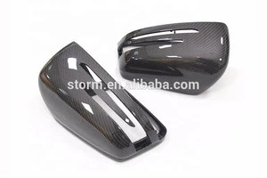 Replacement Carbon Fiber Mirror Cover Glossy Black For Mercedes 2007-2016 W176 W246 W204 W212 W221 W117 W218