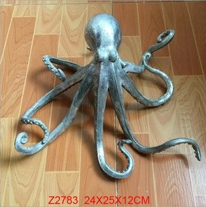 Resin vintage look vivid decorative octopus sculpture