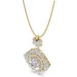 REYES Luxuries 14K Yellow Gold Moissanite Pendant Women Wedding Jewelry 18K Plating Hip Hop Custom Anniversary Gift Jewelry