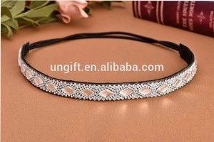 Rhinestone Acrylic Beads Ribbon Headband headwear manufacturers selling