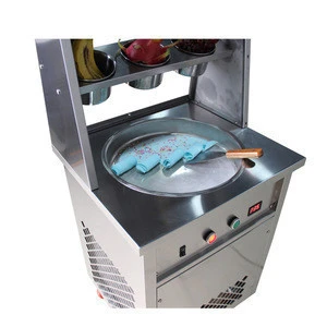 Round or Square pan commercial thailand roll ice cream machine maker/ fast shaved ice cream machine