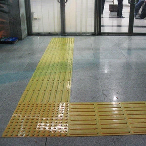 Rubber Plastic Blind Tactile Tile Yellow Indicator with skidproof Dot design for Visually Impaired safety passageway