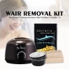 Safe home hot wax machine black bowls smudge stick body depilatory wax hair removal wax kit