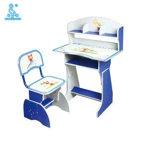 School Cartoon Printing Plastic Multi-function Children Desk And Chair