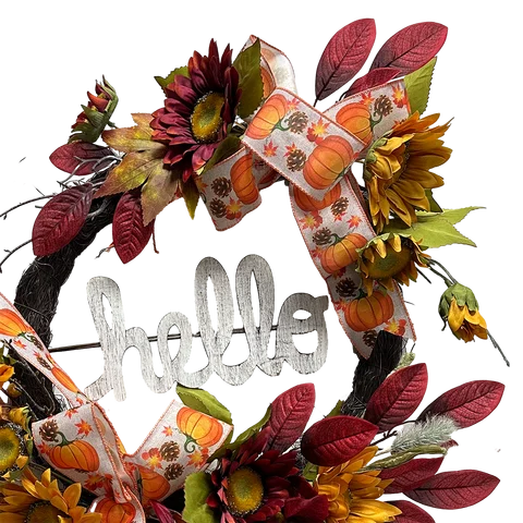 Buy Senmasine Mixed Autumn Bow Red Maple Leaves Diy Decor 22 Inch Fall ...