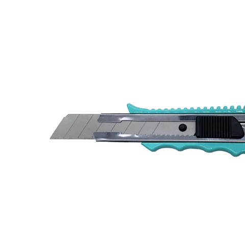Sharp Plastic Handle 18mm Utility Knife Auto Film Carpet Paper Cardboard Cutter Knives