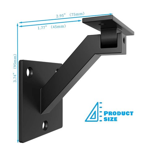 Angled Railing Support Bracket Buy Shelf Brackets Diy Black Angle Support Heavy Duty Railing Stair ...