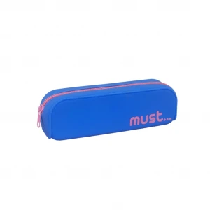 Silicone Pencil Pouch Must Focus 4 Colors (Blue, Pink, Red, Purple)