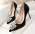Import Simple Custom Rhinestone Lady Woman Pumps Office Causal Crystal Sequin Flower High Heels from China