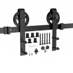 Simple Install Safety Sliding Barn Door with High Duty Sliding Glass Barn Door Brushed Nickel Barn Door Accessories