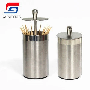 simple style toothpick dispenser automatic stainless steel toothpick holder