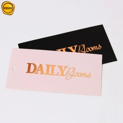 Sinicline Customized Foil Stamping Recycled Paper Fancy Hang Tags