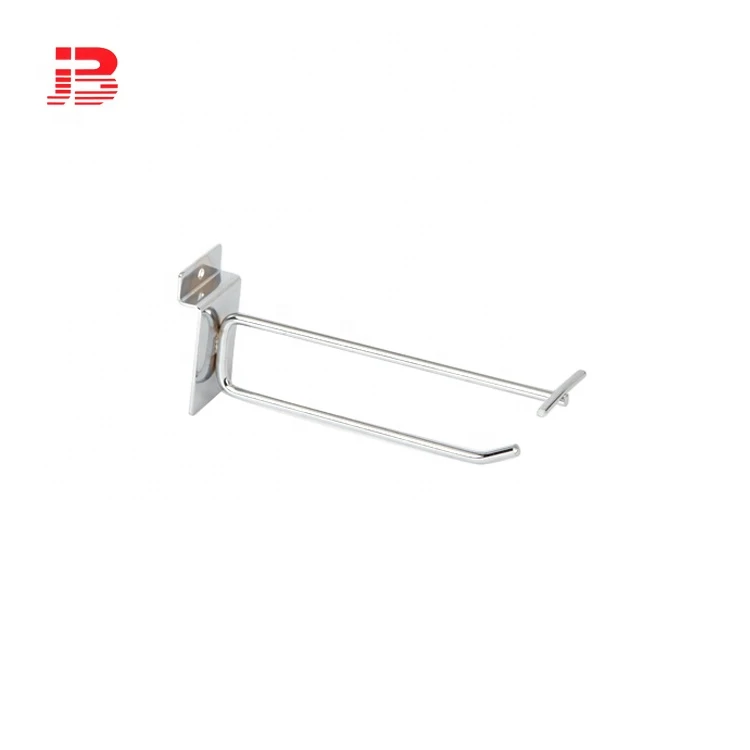Slat Wall Double Wire Slotted Hanging Display Hook with Price Tag for Supermarket