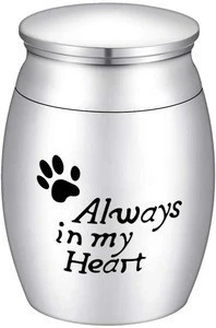 Small Cremation Urns for Pet Ashes Mini Dog Paw Keepsake Urn Stainless Steel Ashes Keepsake Urn for Dog/Cat Ashes Holder