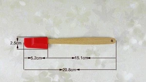 Small size Wooden Handle Food Safe Mixing Silicone Baking &amp; Pastry Spatulas Wooden Baking Scraper Butter Spatulas